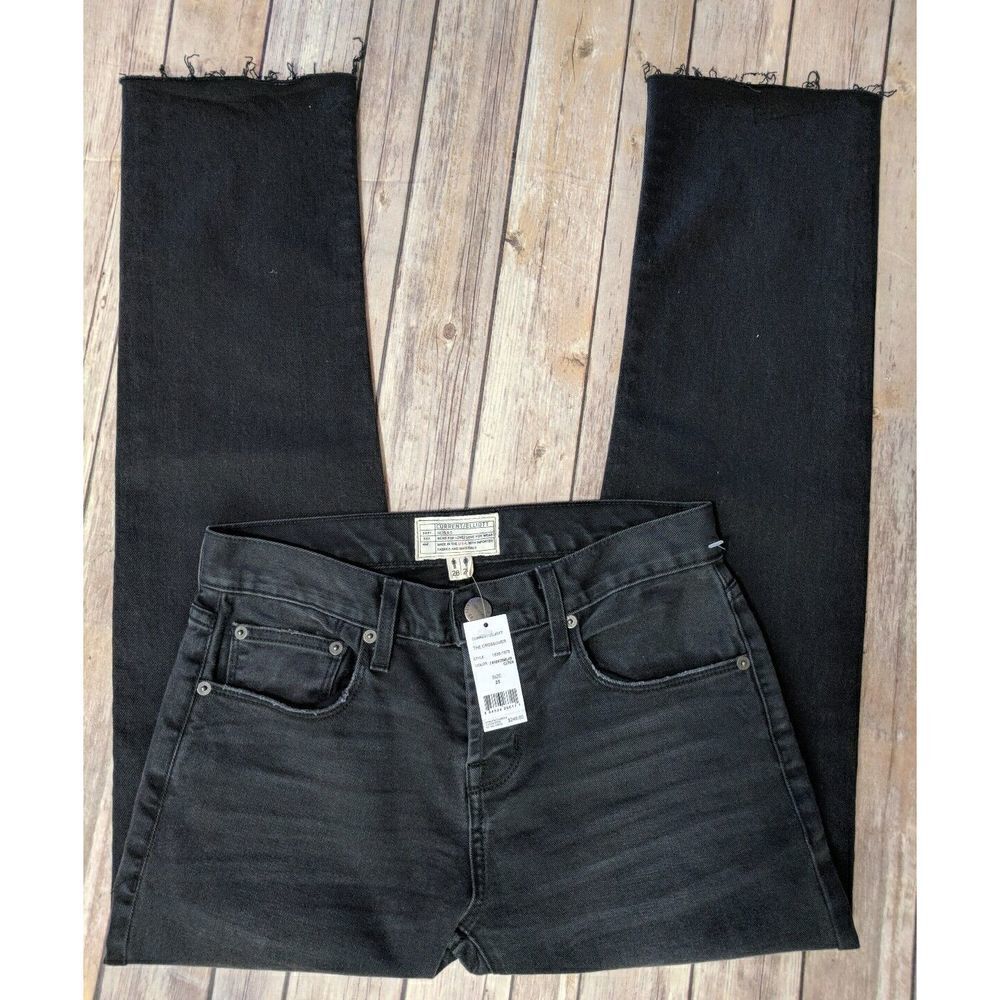 Current/Elliott Black Torn Hem Crossover Jeans Womens 25 Mens 28